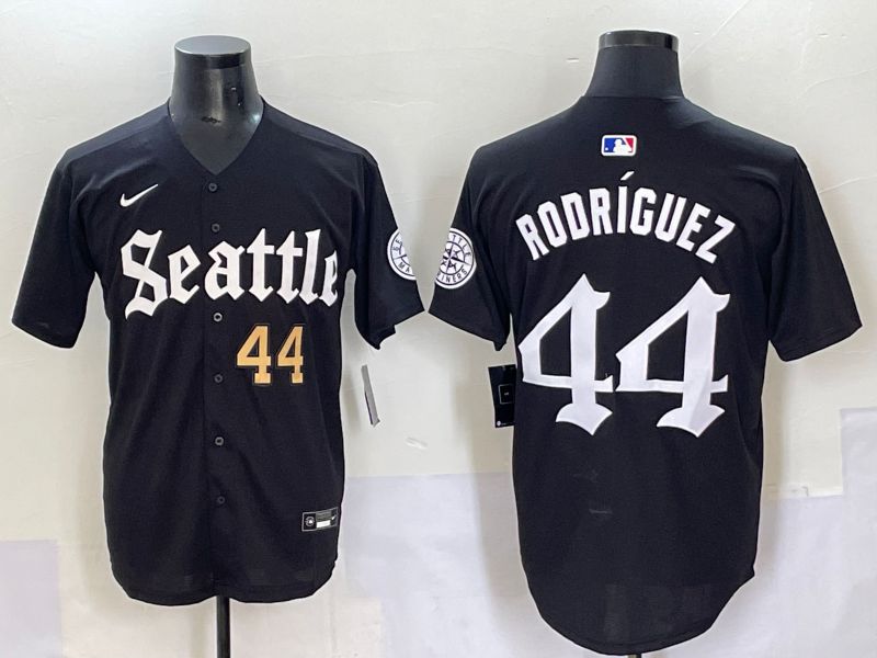 Men 2025 Seattle Mariners 44 Rodriguez Five generations Joint Name Nike MLB Jersey style 5